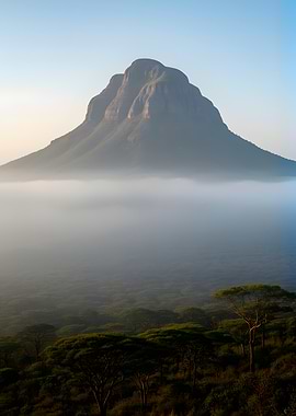 Misty Mountain Sunrise Landscape