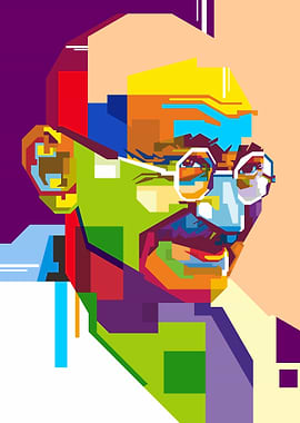 Mahatma Gandhi WPAP Pop Art Portrait
