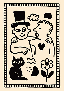 Whimsical Friends Poster Print