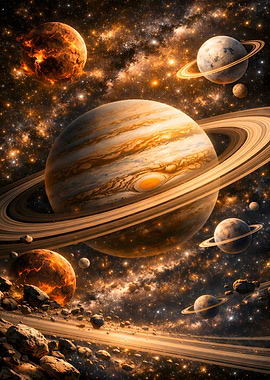 Cosmic Planets and Nebulae