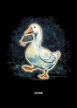 Honk Goose with Vintage Radio