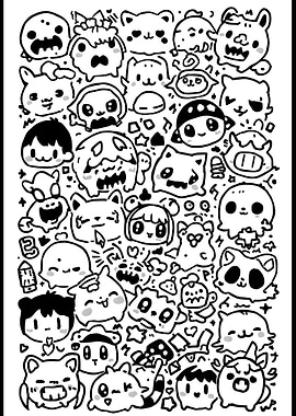 Doodle Art Collection of Cute Characters