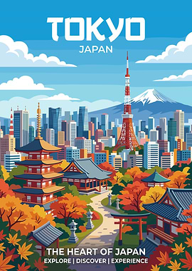 Tokyo Cityscape with Mount Fuji