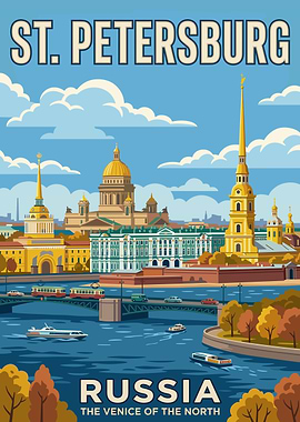 St. Petersburg Travel Poster