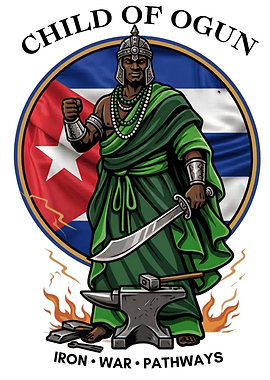 Child of Ogun Orisha with Cuban Flag
