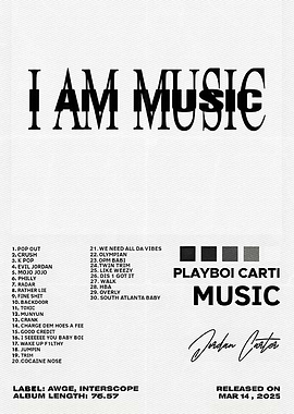 Playboi Carti I Am Music Album Art