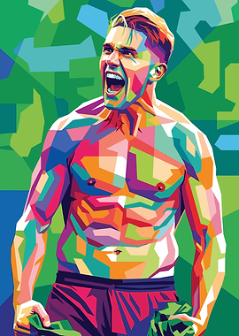Colorful WPAP Portrait of a Soccer Player
