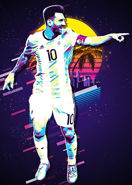Lionel Messi Retro Pop Art