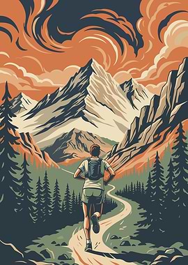 Runner in Mountain Landscape