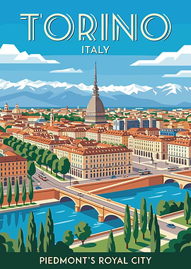 Torino Italy Vintage Poster