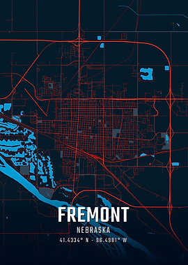 Fremont Nebraska City Map