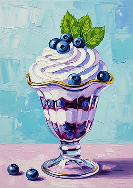 Blueberry parfait painting