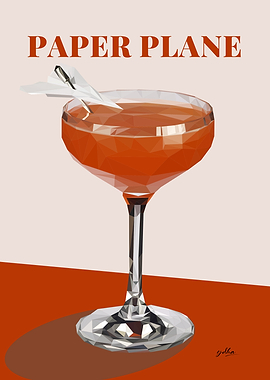 Low Poly Paper Plane Cocktail Illustrations