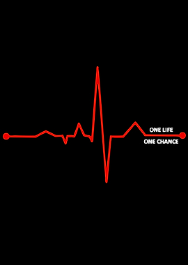Heartbeat with inspirational text
