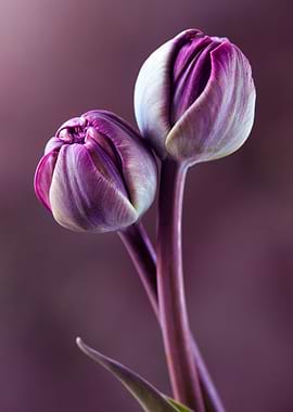 Two Purple Tulip Buds