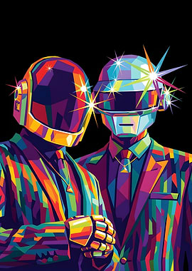Daft Punk Pop Art Portrait