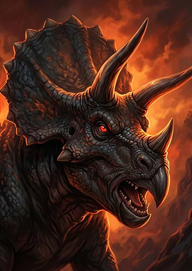 Fierce Triceratops Dinosaur