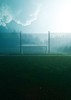 Rainy Soccer Field