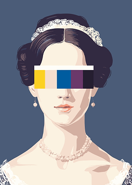 Portrait with Color Bar Over Eyes