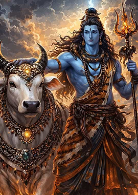 Lord Shiva with Nandi Bull