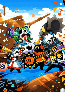 Cute Characters Playing Music