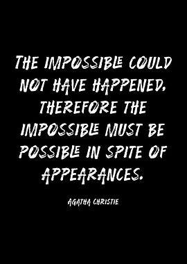 Agatha Christie Quote on Black Background