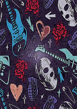 Rock and Roll Punk Pattern