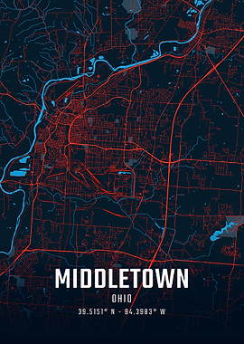 Middletown Ohio City Map