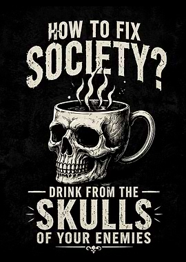 Funny Viking Skull Drinking Mug