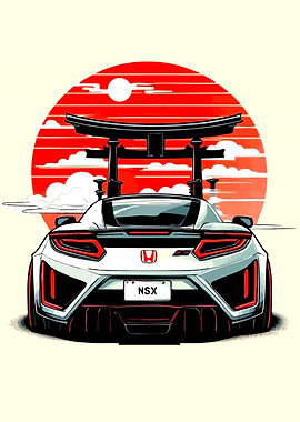 Honda NSX with Japanese Torii Gate