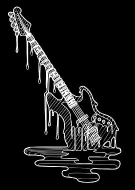 Melting Electric Guitar Illustration