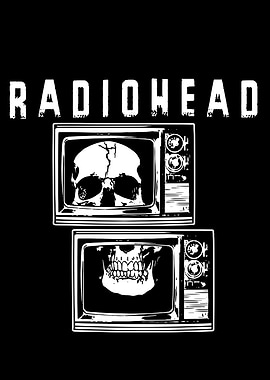 Radiohead Skull TVs Black and White