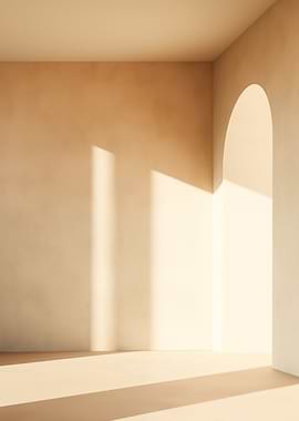 Soft Window Light in Minimal Arch Interior — Soft Geometry No. 03