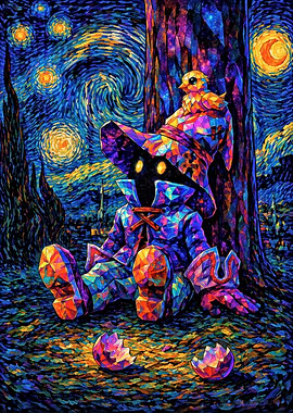 Vivi Ornitier and Chick in Starry Night Style