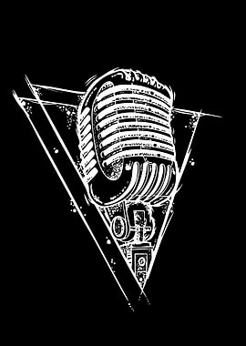 Retro Microphone with Geometric Design