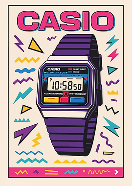 Retro Casio Watch Pop Art