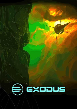 Exodus spaceship in a nebula