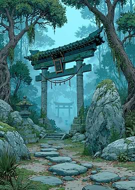 Misty Forest Torii Gate
