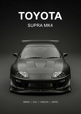 black on black Toyota MK4 Supra poster