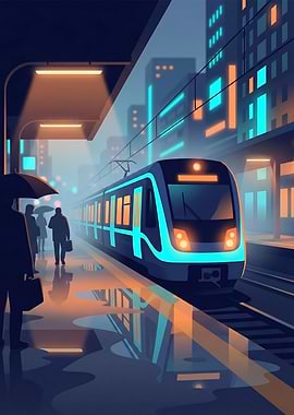 Midnight Rain Metro Arrival