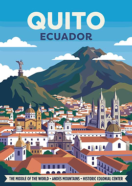 Quito, Ecuador Vintage Travel Poster