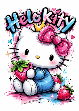 Hello Kitty with Strawberries and Crown
