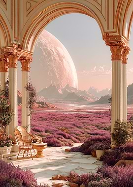 Alien retreat on a beautiful lavender field