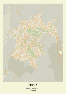 Map of Petra, Jordan
