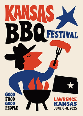 Kansas BBQ Festival Poster Print