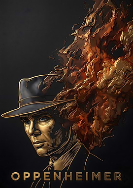 Oppenheimer Portrait with Fiery Head