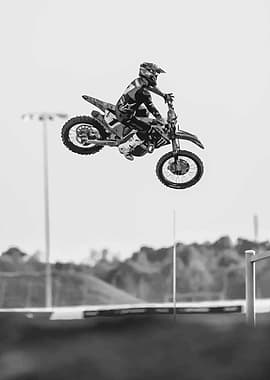 Motocross Rider Mid-Air Jump