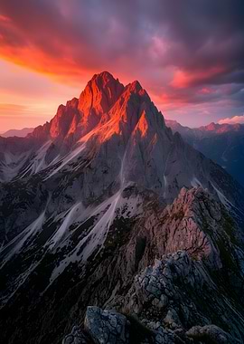 Dramatic Mountain Sunset