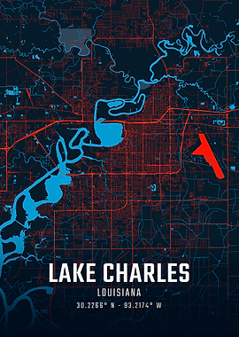 Lake Charles Louisiana City Map