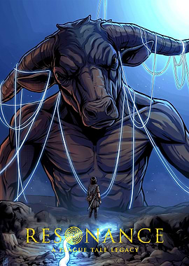 Giant Minotaur and a lone figure